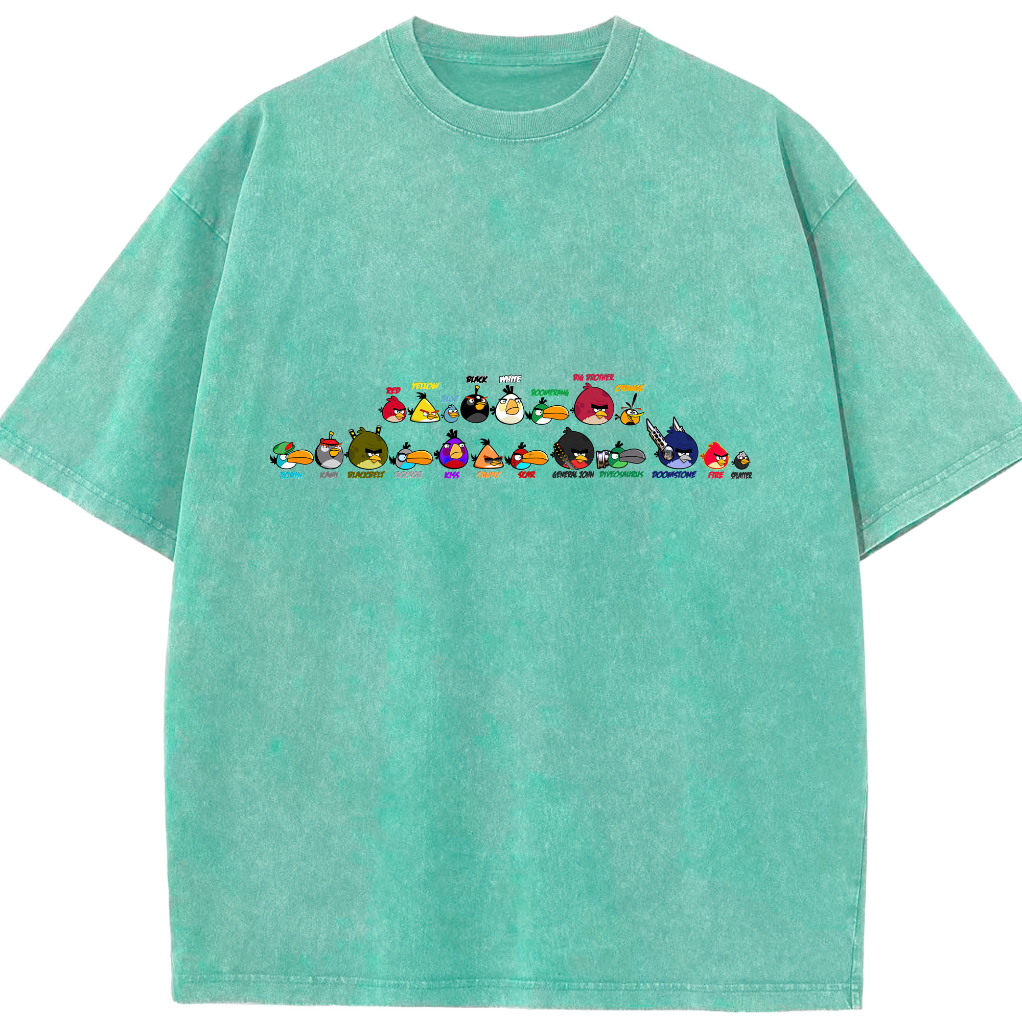 （画像用） Angry Birds アングリーバード 綿100% ヴィンテージ風 半袖Tシャツ（フロントプリント）